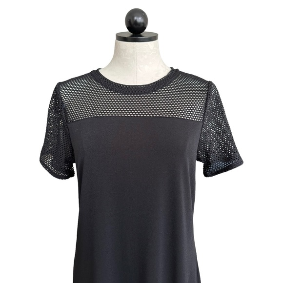MICHAEL Michael Kors Mesh Top Shift Dress Stretch Short Sleeve Size Medium - Picture 3 of 12